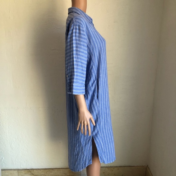 Universal Thread Tie-Front Linen Blend Shirt-Dress Women’s Size S Short Sleeves - Picture 3 of 16
